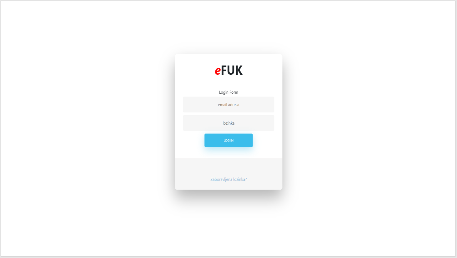 Prijava korisnika u eFUK softver za finansijsko upravljanje i kontrolu